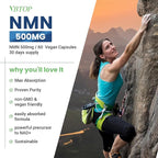 2 Bottles NMN 500mg Supplement Easily Absorbed Nicotinamide Mononucleotide form,a Precursor and NR Supplement Alternative that Supports Healthy Aging and Energy Metabolism | Non-GMO,120 vegan Capsules