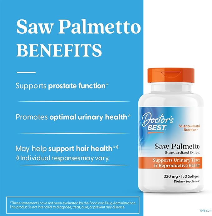 Doctor's Best Saw Palmetto 320 Mg Softgels, 180 Count