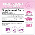 Vitamin E - 180 mg per Serving - Powerful Hair & Skin Support Supplement - dl-Alpha VitaminE Immune Health Support with Antioxidants - Easily Absorbed GMO & Gluten Free, Bottled in USA - 60 Softgels