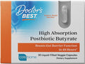 Doctor's BEST High Absorption Postbiotic Butyrate Featuring Corebiome, Gut & Immune Health, Non-GMO, Gluten Free, Soy Free, Vegan, 30 Liquid Veggie Caps