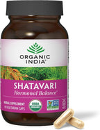 ORGANIC INDIA Shatavari Herbal Supplement - Supports Hormonal Balance, Immune and Inflammatory Response, Vegan, Gluten-Free, USDA Organic, Supports Reproductive Health - 90 Capsules