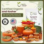 Organic Way Turmeric/Haldi Root Cut & Sifted (Curcuma Longa) - Herbal Tea | Kosher & USDA Certified | Vegan, Non-GMO & Gluten Free | Tested for Heavy Metal and Purity | Raw from India (1LBS / 16Oz.)
