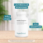 Supersmart Bacillus Coagulans Probiotic 4 Billion CFU per Day (High Absorption) - Lactobacillus Sporogenes Supplement | Non-GMO & Gluten Free - 60 Delayed Release Capsules