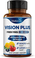 Vision Plus Complete Eye Supplements for Adults – Eye Vitamins for Seniors with Lutein, Bilberry, and Zeaxanthin – Eye Vitamin and Mineral Supplement for Clarity and Sight Care – 60 Capsules
