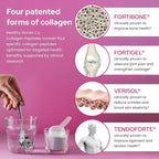 FORTIBONE® Premium Bone Health Collagen Peptides w/FORTIGEL®, VERISOL®, TENDOFORTE® | Clinically-Supported for Bones Joints Skin Hair Nails | Hydrolyzed Collagen Anti-Aging Formula | 90 Servings