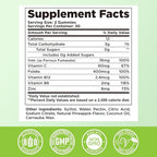 Iron Gummies for Adults & Kids - Iron Supplement with Vitamin B6, B12, C, Zinc, Folate for Women & Men - Support Iron Deficiency, Anemia, Energy Boost, Blood Builder - Sugar Free Vegan 60ct Pineapple