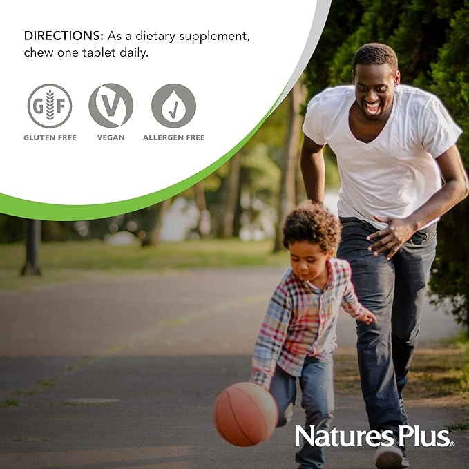 NaturesPlus Orange Juice Chewable Vitamin C - 500 mg, 90 Tablets - High Potency Immune & Vascular Health Support Supplement, Antioxidant - Gentle On Stomach - Vegetarian, Gluten-Free - 90 Servings