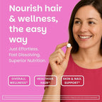 EZ Melts Women's Multi + Hair Growth - Daily Multivitamin for Women - Supports Healthy Energy Levels & Reduced Hair Shedding - Non-GMO & Vegan - Peach - 120 Dissolvable Tablets (60 Servings)