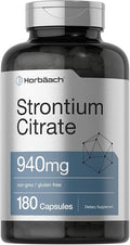 Horbäach Strontium Citrate 940 mg | 180 Capsules | Non-GMO & Gluten Free Supplement