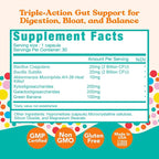 Let Loose Daily Tribiotic Pills - Probiotics, Prebiotics, and Postbiotics to Feed Your Microbiome and Support Smooth Daily Digestion, Gut Health, Gut Lining Repair for Women and Men, 30 Capsules