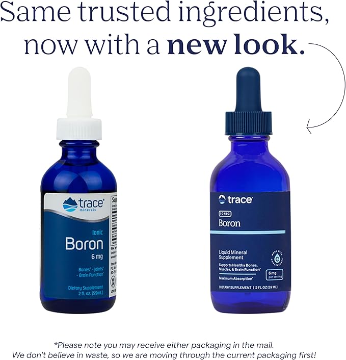 Trace Minerals Ionic Boron - Liquid Ionic Boron Supplement for Daily Health Support - Bone, Muscle & Connective Tissue Support - Healthy Mindset - Vegan & Gluten-Free - 2 fl oz (48 Servings)