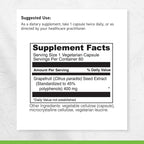 DAVINCI Labs Grapefruit Seed Extract 400 mg - Supports GI & Digestive Gut Health - Gluten Free, Vegetarian - 60 Capsules (30-Day Supply)