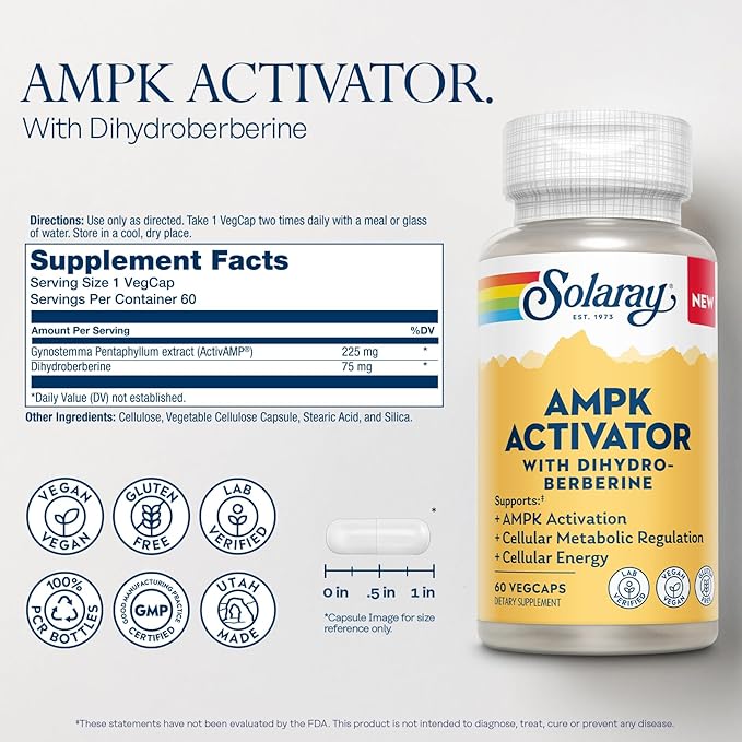 SOLARAY AMPK Activator with Dihydroberberine, 60 CT
