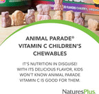 NaturesPlus Animal Parade Vitamin C Children's Chewable - Natural Orange Juice Flavor - 90 Animal-Shaped Tablets, Pack of 4 - Vegan, Vegetarian, Gluten Free - 180 Total Servings