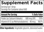 Designs for Health B12 + Folate Drops - Super Liquid Folate with Vitamin B12 as Methylcobalamin - 400mcg Folate + 40mcg Methyl B12 per Drop, Non-GMO + Vegetarian (660 Servings / 1 Fl Oz)