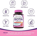 Doctor's Recipes Biotin 10,000mcg, High Potency Vitamin B7 for Hair, Skin & Nail Support, Non-GMO, Optimal Solutions Hair Vitamin with Biotin, for Women and Men, 120 Softgels