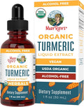 MARYRUTH'S Organics Organic Turmeric Liquid Extract | Sugar Free | USDA Organic | Organic Turmeric Supplement | Non-GMO | Gluten Free | Vegan | Alcohol-Free Tincture | 1 Fl Oz