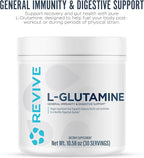 Revive MD Gut L-Glutamine Powder - Muscle Recovery & Immune Support Supplement for Adults - Promotes Digestive Health, Reduces Muscle Soreness & Supports Immunity - Vegan (90 Servings)