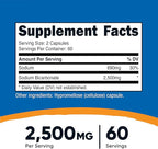 Nutricost Sodium Bicarbonate (2,500mg) 120 Capsules - GMO-Free, Gluten Free, Vegan, 60 Servings