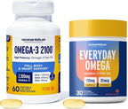 Oceanblue Omega-3 Bundle – 2100 Triple Strength 180ct + Essentials Everyday Omega Minis 60ct – High-Potency EPA, DHA, DPA with Vitamin D3 – Orange Flavor – Heart, Brain & Immune Support - 2 Pack