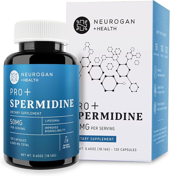 Neurogan Spermidine PRO Supplement Capsules - 50mg Per Serving, 60-Day Supply - Enhanced Absorption for Longevity Routine - Spermidine 3HCl Spermidine Supplements for Men & Women