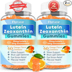 Sugar Free Lutein Gummies 25mg, Lutein and Zeaxanthin Supplements for Eye Health, 13-in-1 Eye Care Formula with Omega-3 Bilberry Saffron-Vision Health, Eye Strain, Dry Eyes,Vegan Orange Flavor 120 Cts