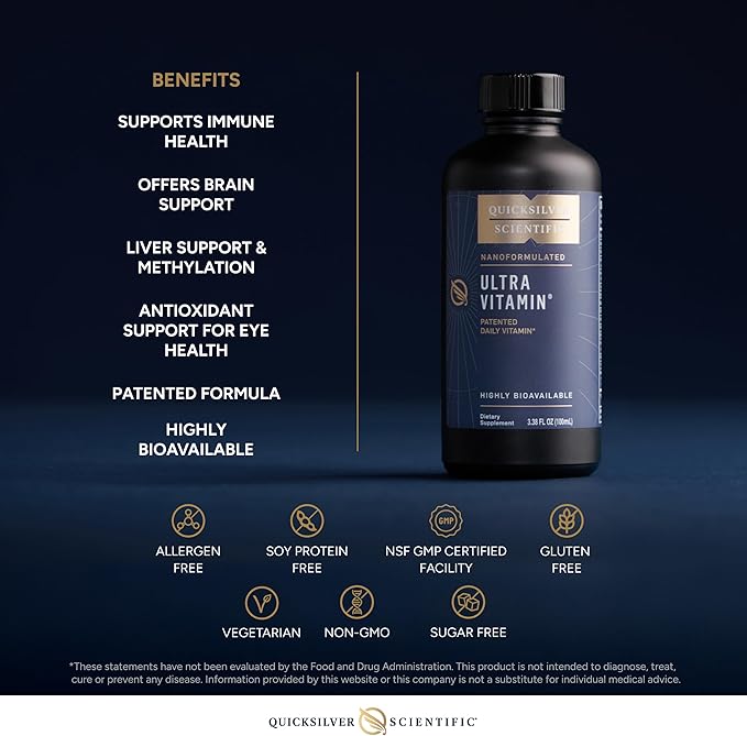 Quicksilver Scientific Vitamin and Mineral Bundle with Dr. Shade's Catalyzed Mineral Complex and Liposomal Ultra Vitamin for Daily Wellness, Energy, Antioxidant Support, Liver Health, Brain Function,