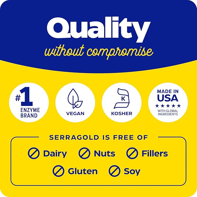 Enzymedica, SerraGold, Supports Recovery, Immune and Cardiovascular System, Natural Supplement, 120 Count (FFP)