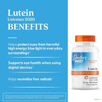 Doctor's Best Lutein Supplement 20mg with Zeaxanthin - Lutein for Eyes, Eye Health Vitamins for Men & Women, Vision and Macular Health Support, Lutemax 2020 Marigold Flower Extract - 180 Softgels