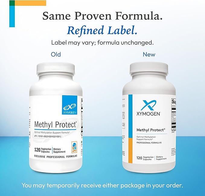 XYMOGEN Methyl Protect - Optimal Methylation Formula with Methyl Folate, Vitamin B12 (Methylcobalamin b12), Riboflavin + B6 Vitamins - Cognitive, Homocysteine + Heart Health Supplements (120 Capsules)