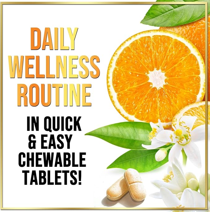 Vitamin C 1000mg Per Serving - Extra Strength with Rose Hips Bioflavonoids - Sugar Free Vitamin C Chewable Pills, Vit C Supplement for Immune Support & Antioxidant, USA Bottled - 120 Chewable Tablets
