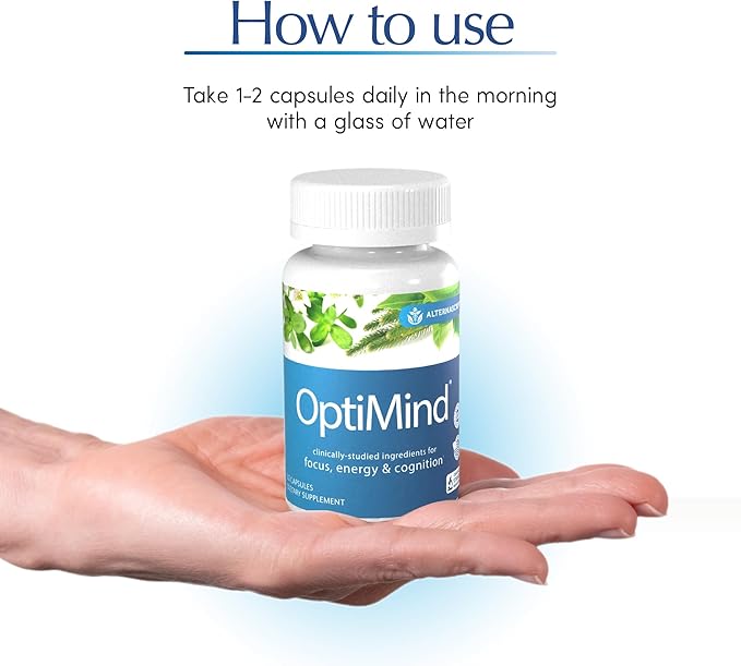Optimind Brain Supplement for Memory and Focus, Nootropic with Synapsa®, Phosphatidylserine, Vitamin B1 B12, Non-GMO, Mental Clarity, Cognitive Support, Clinically Studied Ingredients, 32 Capsules