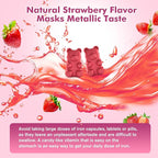 Iron Supplement for Women & Men Gummies, Multivitamin Blood Builder Iron Supplement with Folate Vitamin C B12 B6 Zinc for Adults & Kids - Energy Support - Strawberry Flavor, Vegan 60 Gummies