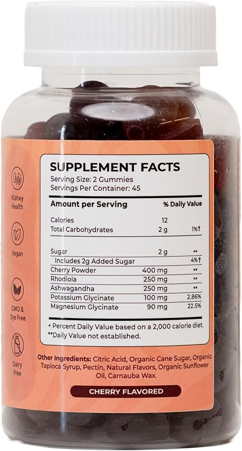 BRINGME Focus Gummies – Nootropic Brain & Focus Support with Ashwagandha, Rhodiola, Potassium & Magnesium for Memory, Clarity, Mood & Energy – Low Sugar Cherry Flavor, 90 Count