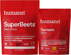 Humann SuperBeets Heart Chews & Turmeric Chews, Beetroot and Turmeric Supplement, High Absorption Curcumin Complex, Nitric Oxide Support, 90 Count