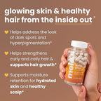 Mela Daily Glow for Healthy Melanin-Rich Skin & Textured Hair – with Silica, Millet, Pumpkin Seed, Probiotics, Hyaluronic Acid & Vitamin D3 – Vegan, Biotin-Free, Gluten & Soy-Free – 60 Count