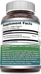 Amazing Formulas DMAE Supplement | 250 Mg | Veggie Capsules | Non-GMO | Gluten-Free | Made in USA (1 Pack, 200 Count)