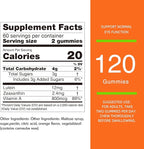 Nature's Key Lutein Gummies 12mg with Zeaxanthin & Vitamin A for Kids and Adults | Eye Health and Brain Function Supplement | Orange Flavor, 120Ct (Pack of 2)
