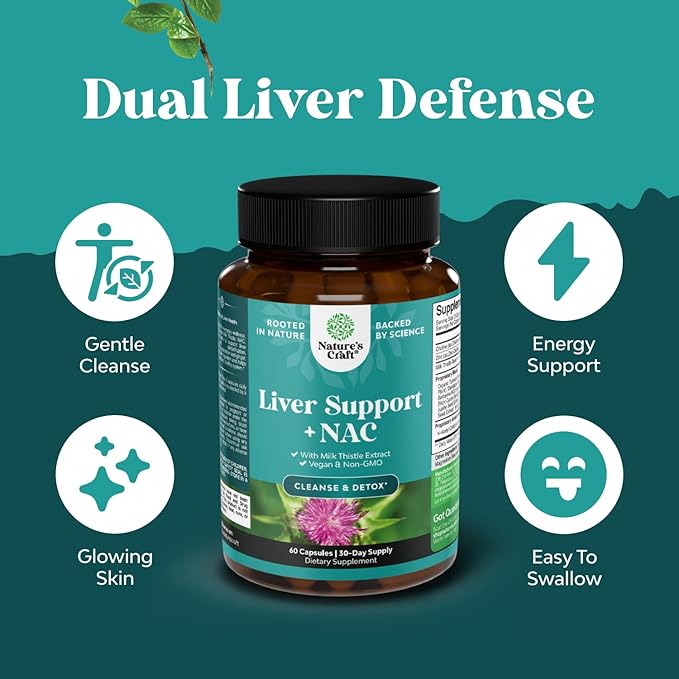 Bundle of Potent Vitamin B6 Gummies for Adults - Vitamin B Complex Supplements for Nervous System and Liver Support NAC Supplement with Milk Thistle for Liver Cleanse Detox & Repair N Acetyl Cysteine