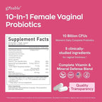 Gynable Vaginal Probiotics for Women Odor & Itch Support, Urinary | pH Balance, Female Probiotics 10 Billion CFU Lactobacillus Probiotics Blend,Selenium-Vitamin C/E/D3 Promote Immune Health,60 Count
