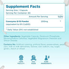 Quick Absorption CoQ10 200mg - Coenzyme Q10 200mg Potent Antioxidant for Heart Energy and Aging Support - High Stability CoQ10 Ubiquinone Capsules - Made in a cGMP US Lab (60 Servings)