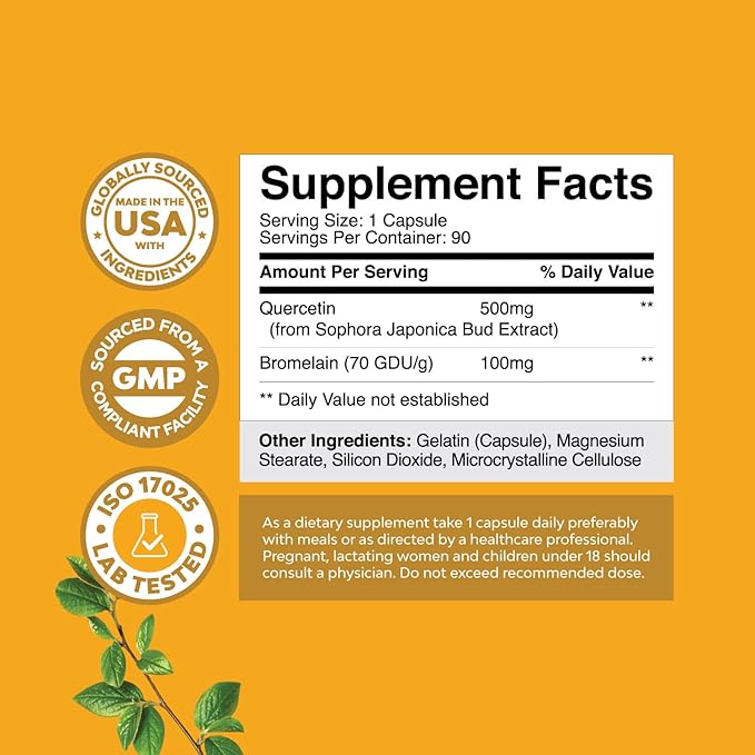 Bundle of High Potency D Mannose Capsules with Concentrated Cranberry for Urinary Tract Health for Women and High Strength Pure Quercetin with Bromelain Supplement for Immune Support and Breathing
