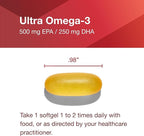 PROTOCOL FOR LIFE BALANCE Ultra Omega-3-500mg EPA & 250mg DHA - Fish Oil for Brain Support, Heart & Nervous System Health* - EPA DHA Omega Supplement - Non-GMO & Halal - 180 Softgels