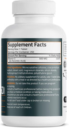 Bronson Vitamin C 500 MG Supports a Healthy Immune System & Antioxidant Protection, Non-GMO, 250 Vegetarian Tablets