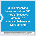 Life Extension Vitamin B12 Methylcobalamin 500mcg - Vitamin B12 Supplement for General Energy and Brain Health - Sugar Free Vegetarian Lozenges Dissolve in Your Mouth - Once Daily - 100 Count