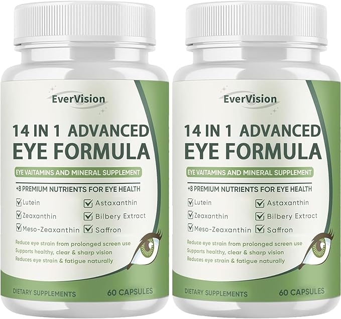 14 in 1 Advanced Eye Formula – Eye Vitamin and Mineral Supplement with Lutein, Zeaxanthin, Zinc & Bilberry Extract – Vision & Focus Support (2)