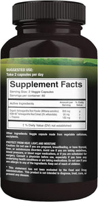 Organic Ashwagandha Capsules 500 mg with KSM-66® & L-Theanine, 120 Veggie Capsules – Non-GMO, Gluten-Free, Soy-Free – Withania Somnifera Herbal Supplement