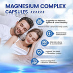 1000mg Magnesium Complex Capsules, 8 Elemental with Magnesium Glycinate, Citrate, Malate, Taurate, Oxide, Carbonate, Aspartate, Orotate for Bones, Muscle, Recovery, Energy, Vegan Non-GMO, 4 Bottle