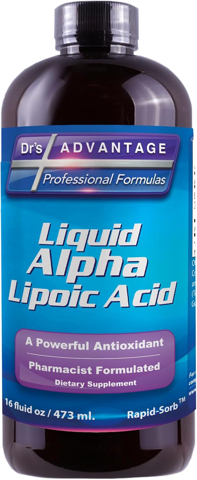 Alpha Lipoic Acid - Liquid Dietary Supplement with 50mg ALA per Serving - Packed with Antioxidants - Pharmacist Formulated, Rapid-Sorb Technology for Nutrient Absorption - 16 fl. oz.