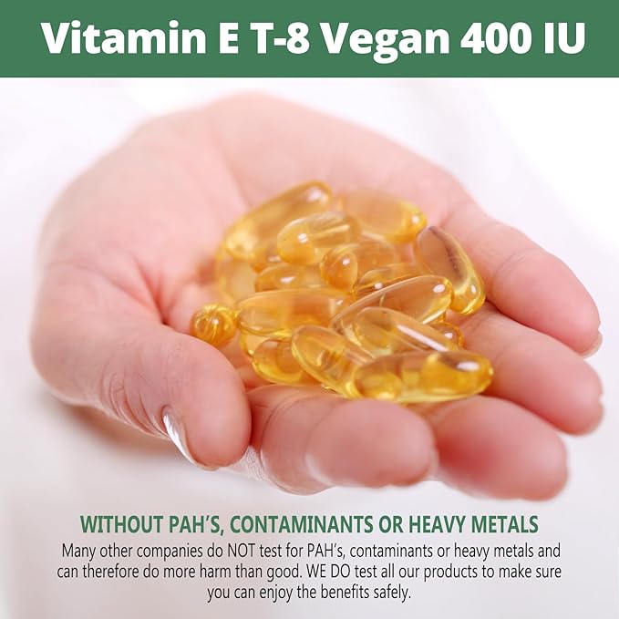 Vitamin E Complex 400 IU – Full Spectrum Tocopherols & Tocotrienols – All 8 Forms – High-Potency, Vegan, Antioxidant Support